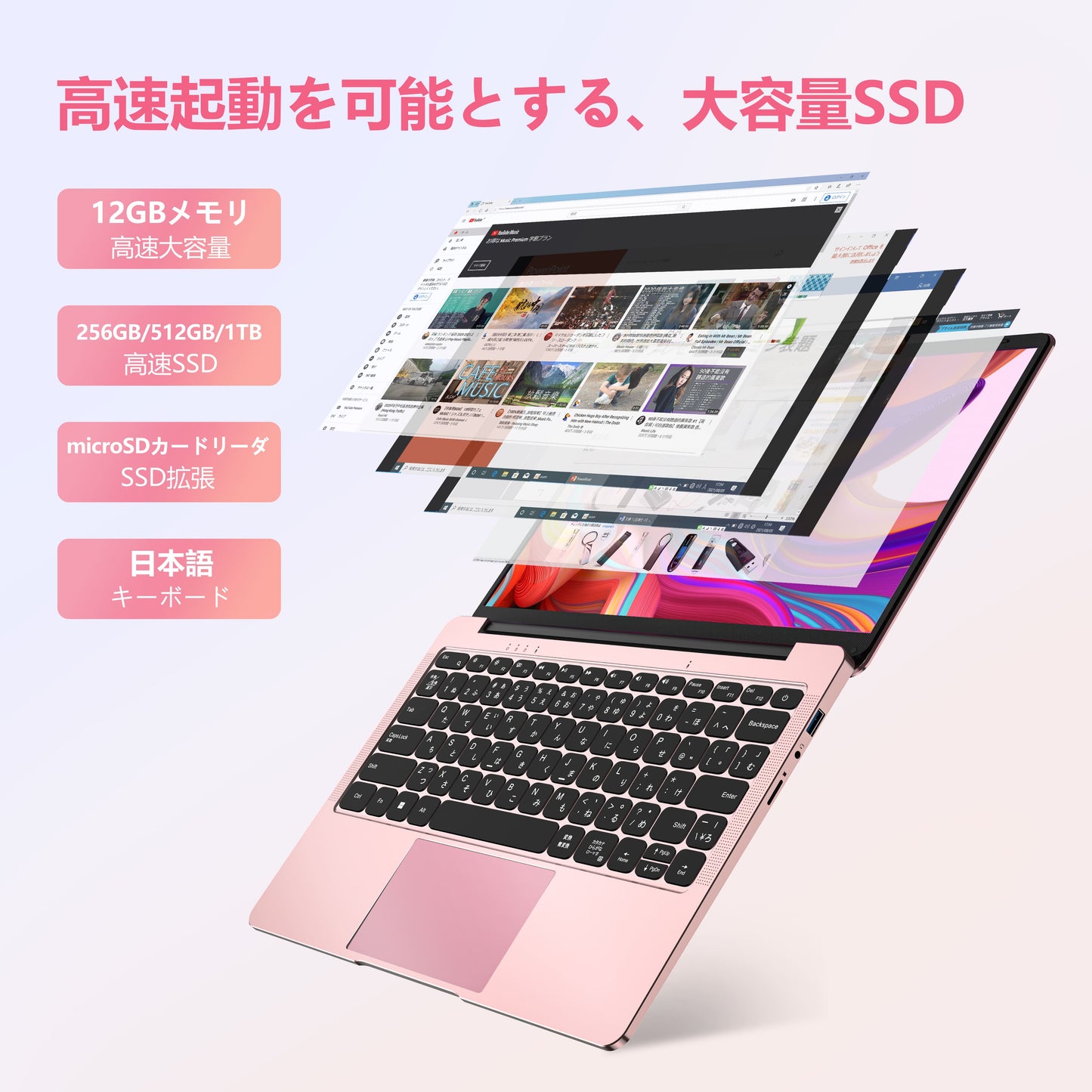 《VETESA 14型 新品ノートPC》Office付き Windows11 Celeron N3350 メモリ12GB SSD512GB(14Q8R)