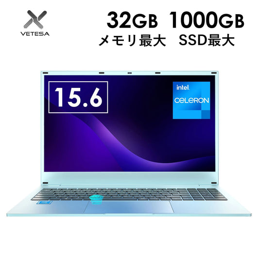 《VETESA 15.6型 新品ノートPC》Celeron N95 メモリ16GB SSD512GB/1TB(BNQ7)