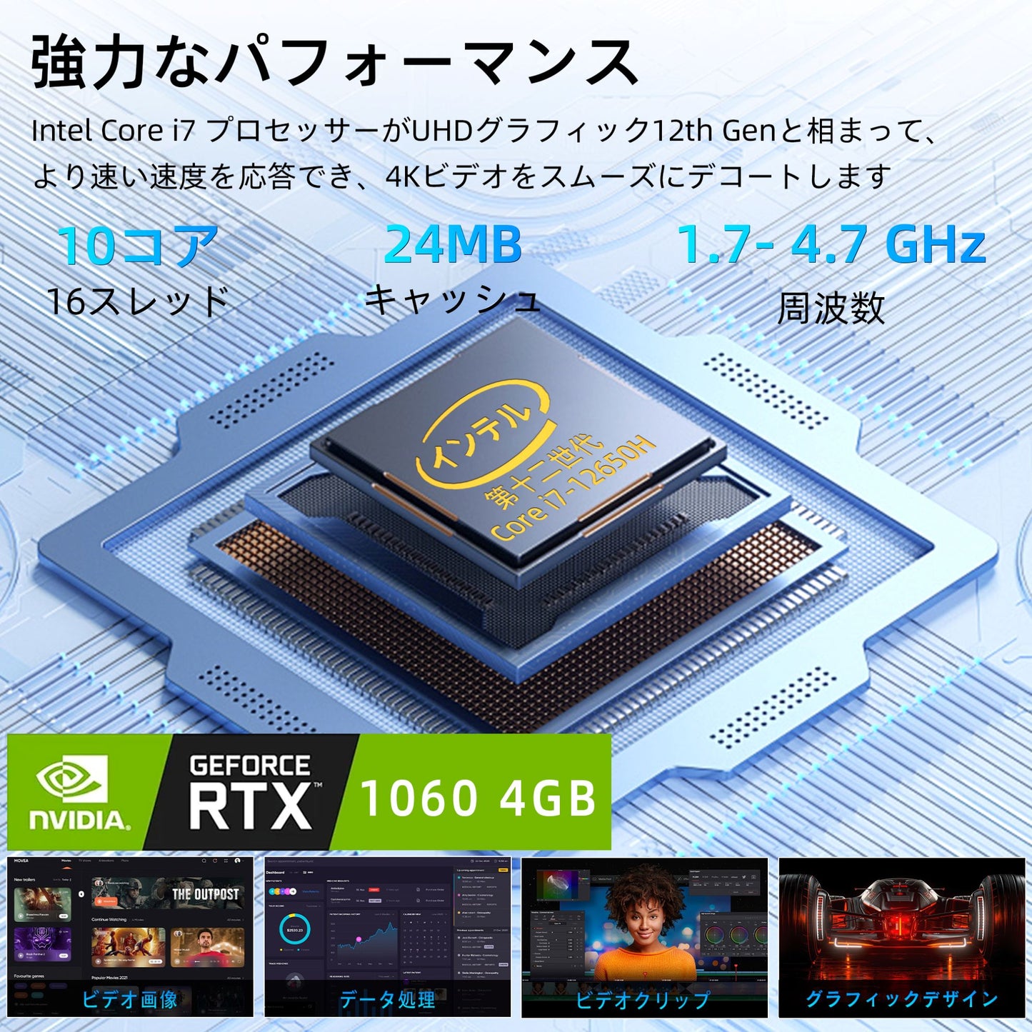 《VETESA 新品デスクトップPC本体》Office付き Windows11 Core i7-12650H 最大4.7GHz メモリ32GB SSD1TB SSD(NT17-321T)